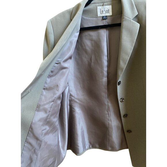 Le Suit Womens Tan Polyester Blazer Jacket Size 18 - Picture 2 of 6